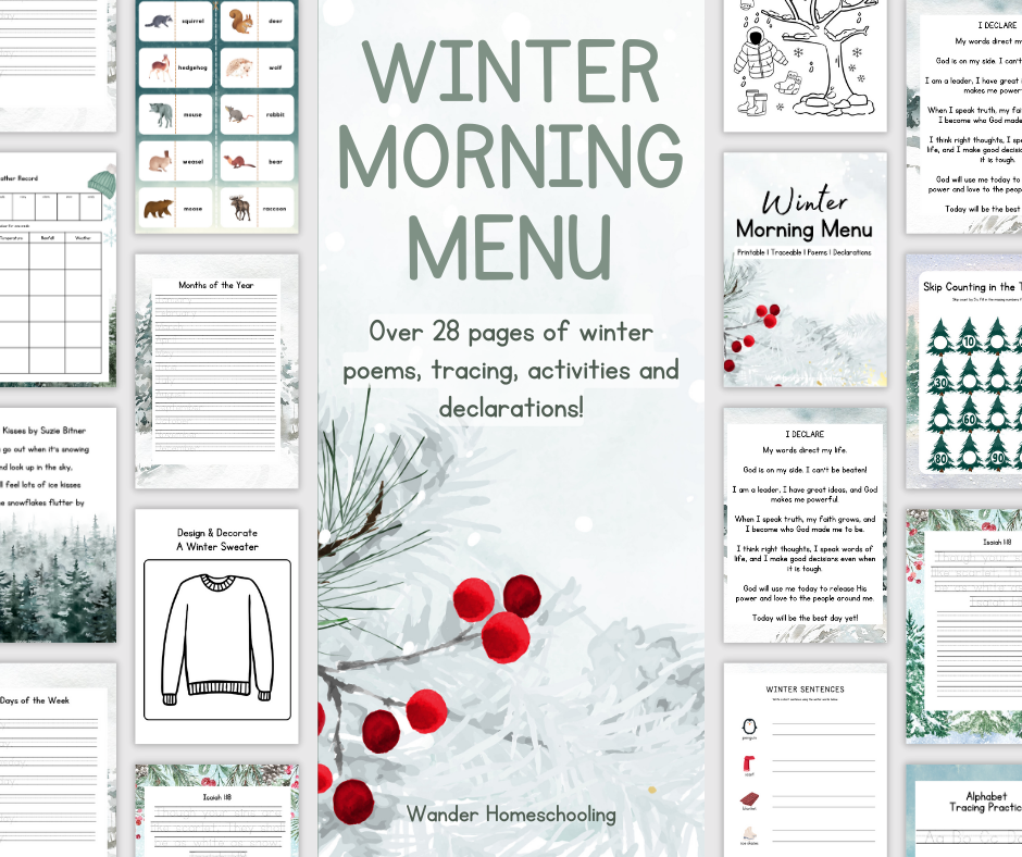homeschool morning menu winter time