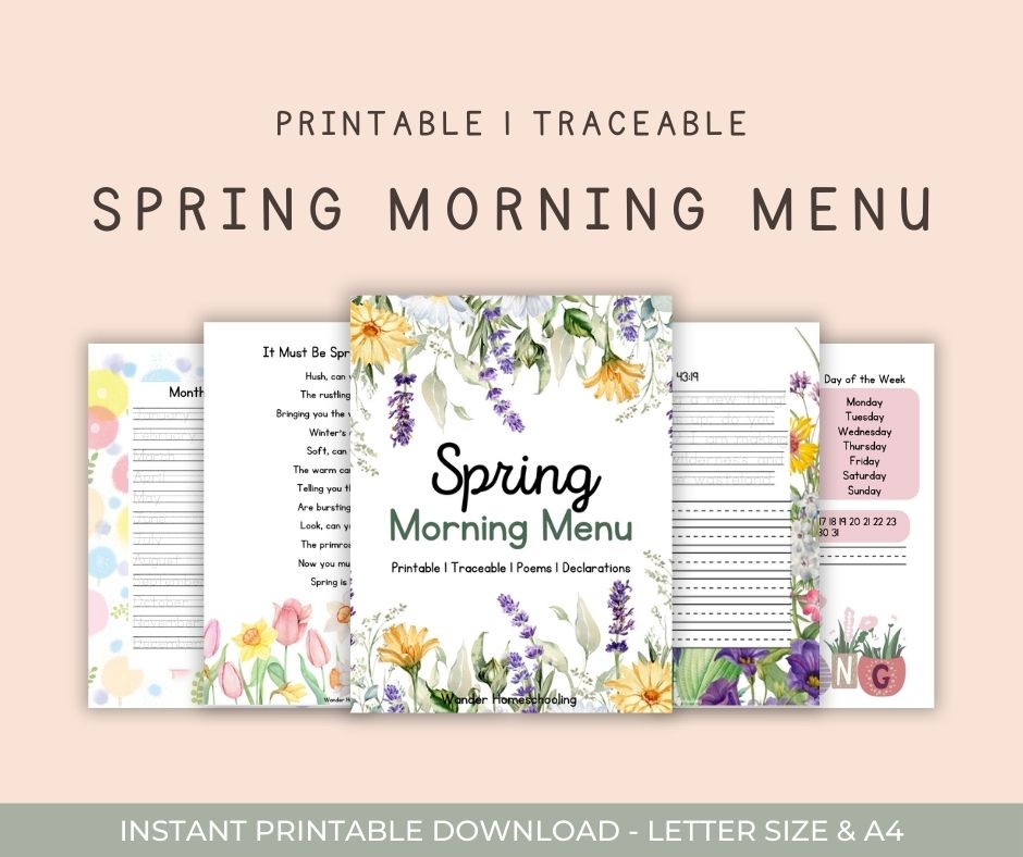 homeschool morning menu spring